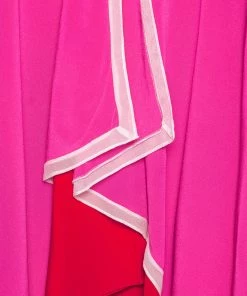 Diane Von Furstenberg Pink & Red Silk Asymmetric Hem Wren Dress M For Women -Diane Von Furstenberg shop luxury women diane von furstenberg used clothes p465167 004