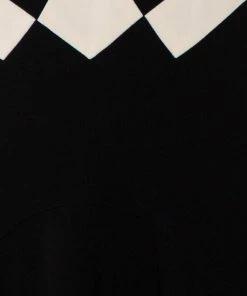 Diane Von Furstenberg Black Crepe Contrast Panel Gail A-Line Dress M For Women -Diane Von Furstenberg shop luxury women diane von furstenberg used clothes p466135 006