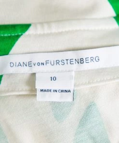 Diane Von Furstenberg Beige & Green Printed Silk Knit Collared Mini Wrap Dress L For Women 10 Diane Von Furstenberg Beige & Green Printed Silk Knit Collared Mini Wrap Dress L For Women -Diane Von Furstenberg shop luxury women diane von furstenberg used clothes p466630 004