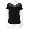 Diane Von Furstenberg Black Crepe Embellished Neck Detail Top S For Women