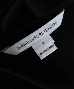 Diane Von Furstenberg Black Crepe Embellished Neck Detail Top S For Women -Diane Von Furstenberg shop luxury women diane von furstenberg used clothes p472157 007