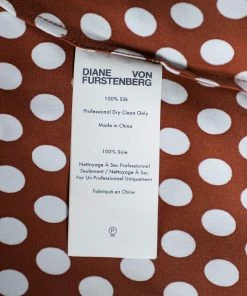 Diane Von Furstenberg Brown Polka Dot Silk Neck Tie Detail Short Top S For Women -Diane Von Furstenberg shop luxury women diane von furstenberg used clothes p472169 003