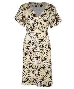 Diane Von Furstenberg Toby Brown Wrap Dress L For Women