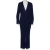 Diane Von Furstenberg Navy Blue Crepe Wrap Detail Margot Jumpsuit L For Women