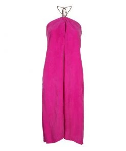 Diane Von Furstenberg Maui Fuschia Halter Dress M For Women