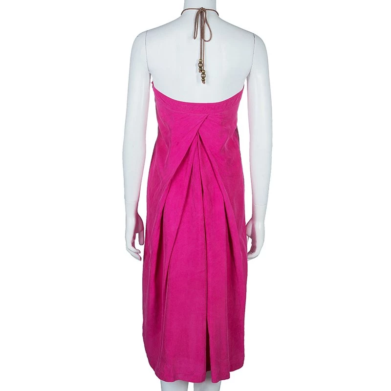 Diane Von Furstenberg Maui Fuschia Halter Dress M For Women 3 Diane Von Furstenberg Maui Fuschia Halter Dress M For Women - Image 3