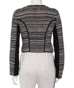 Diane Von Furstenberg Monochrome Tweed Zip Front Collarless Caity Jacket S For Women 11 Diane Von Furstenberg Monochrome Tweed Zip Front Collarless Caity Jacket S For Women -Diane Von Furstenberg shop luxury women diane von furstenberg used clothes p480186 005