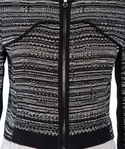 Diane Von Furstenberg Monochrome Tweed Zip Front Collarless Caity Jacket S For Women 12 Diane Von Furstenberg Monochrome Tweed Zip Front Collarless Caity Jacket S For Women -Diane Von Furstenberg shop luxury women diane von furstenberg used clothes p480186 007