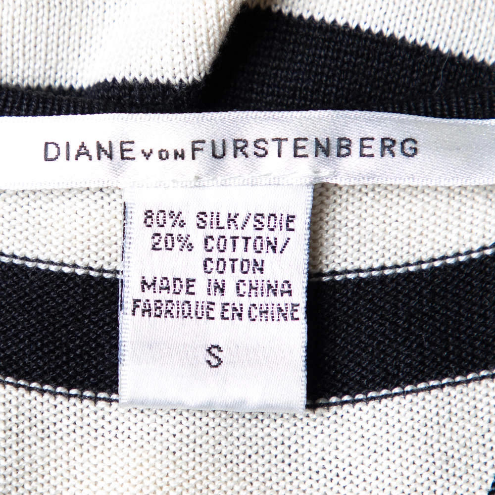 Diane Von Furstenberg Beige & Black Striped Knit Racer Back Tank Top S For Women 5 Diane Von Furstenberg Beige & Black Striped Knit Racer Back Tank Top S For Women - Image 5
