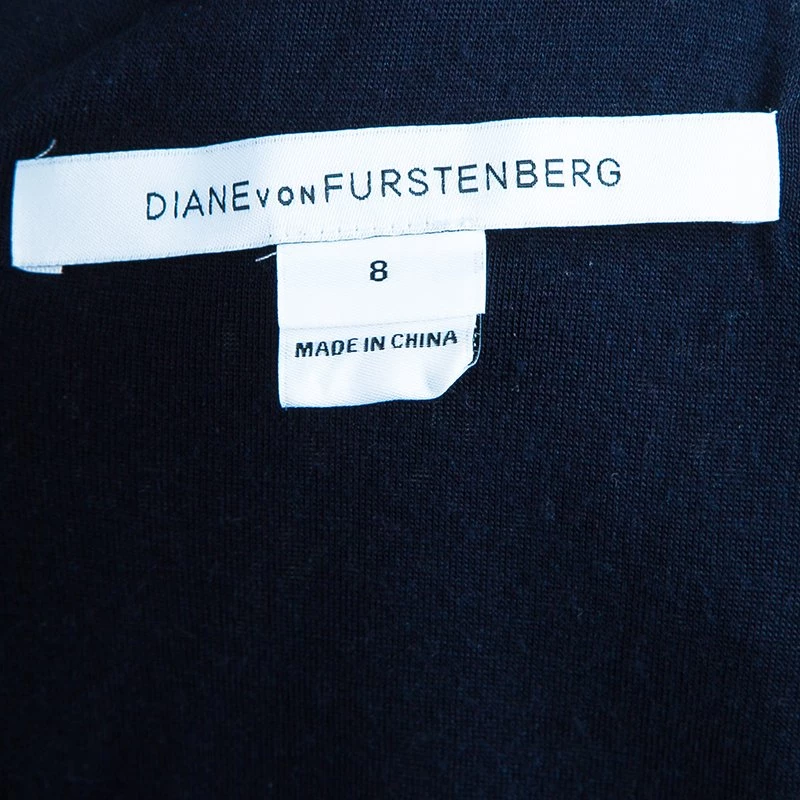 Diane Von Furstenberg Navy Blue Lace Back Zipper Dress M For Women 8 Diane Von Furstenberg Navy Blue Lace Back Zipper Dress M For Women - Image 8