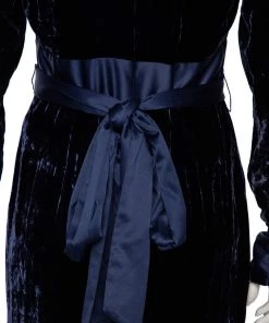 Diane Von Furstenberg Navy Blue Velvet Claude Satin-Trimmed Jumpsuit M For Women -Diane Von Furstenberg shop luxury women diane von furstenberg used clothes p488791 004