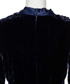 Diane Von Furstenberg Navy Blue Velvet Claude Satin-Trimmed Jumpsuit M For Women -Diane Von Furstenberg shop luxury women diane von furstenberg used clothes p488791 005