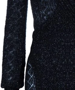 Diane Von Furstenberg Black Glitter Besos Wrap Around Cardigan S For Women -Diane Von Furstenberg shop luxury women diane von furstenberg used clothes p49239 006