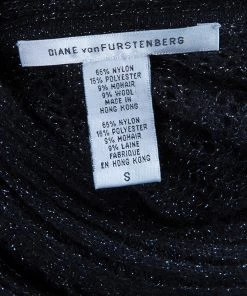 Diane Von Furstenberg Black Glitter Besos Wrap Around Cardigan S For Women -Diane Von Furstenberg shop luxury women diane von furstenberg used clothes p49239 008