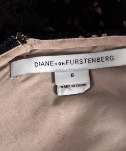 Diane Von Furstenberg Black Floral Pattern Cutout Lace Dress M For Women -Diane Von Furstenberg shop luxury women diane von furstenberg used clothes p493817 001