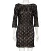 Diane Von Furstenberg Black Floral Pattern Cutout Lace Dress M For Women