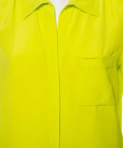 Diane Von Furstenberg Bright Green Silk Lorerlei Two Shirt M For Women -Diane Von Furstenberg shop luxury women diane von furstenberg used clothes p495054 003