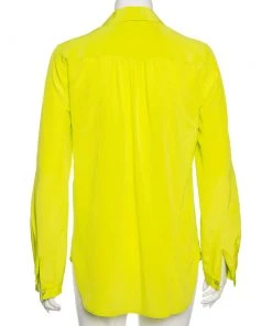 Diane Von Furstenberg Bright Green Silk Lorerlei Two Shirt M For Women -Diane Von Furstenberg shop luxury women diane von furstenberg used clothes p495054 004