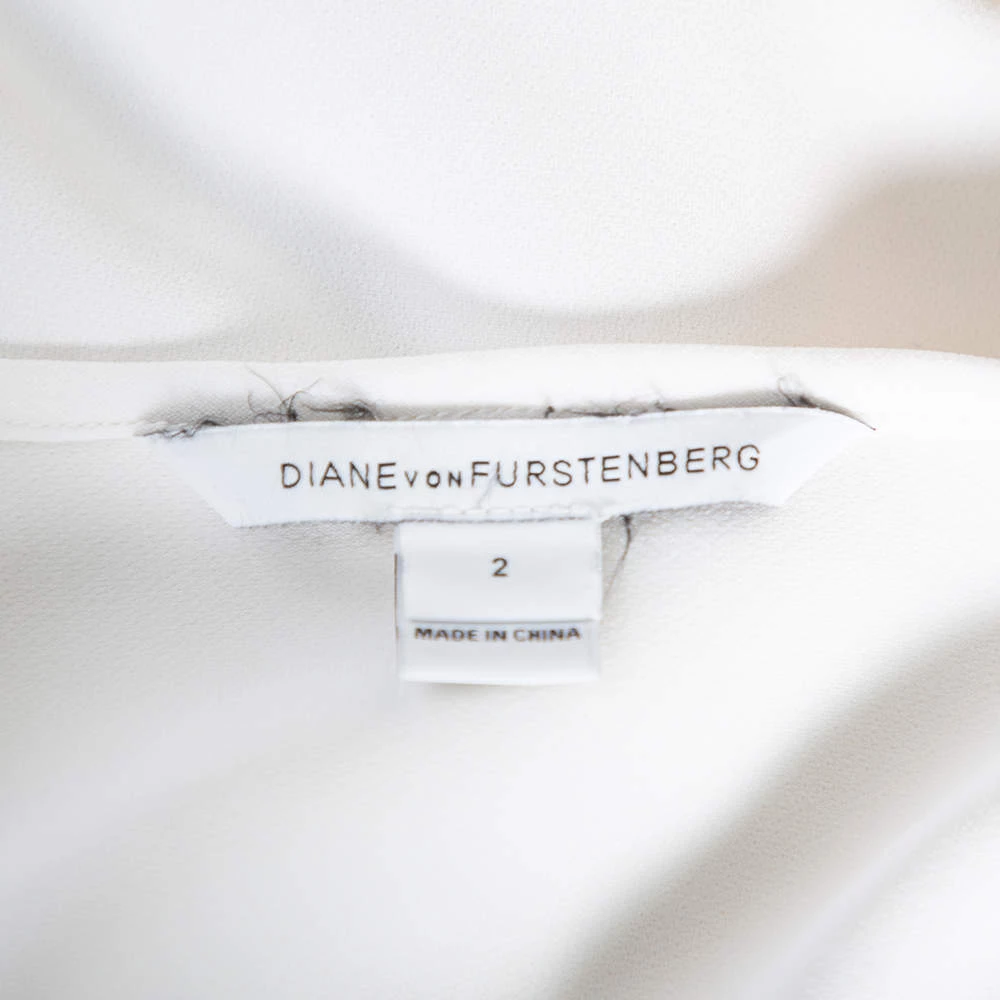 Diane Von Furstenberg White Crepe Pocket Detail Agness Short Dress S For Women 5 Diane Von Furstenberg White Crepe Pocket Detail Agness Short Dress S For Women - Image 5