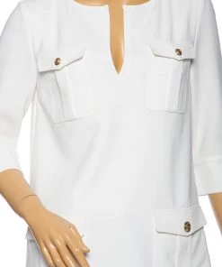 Diane Von Furstenberg White Crepe Pocket Detail Agness Short Dress S For Women 11 Diane Von Furstenberg White Crepe Pocket Detail Agness Short Dress S For Women -Diane Von Furstenberg shop luxury women diane von furstenberg used clothes p495866 007