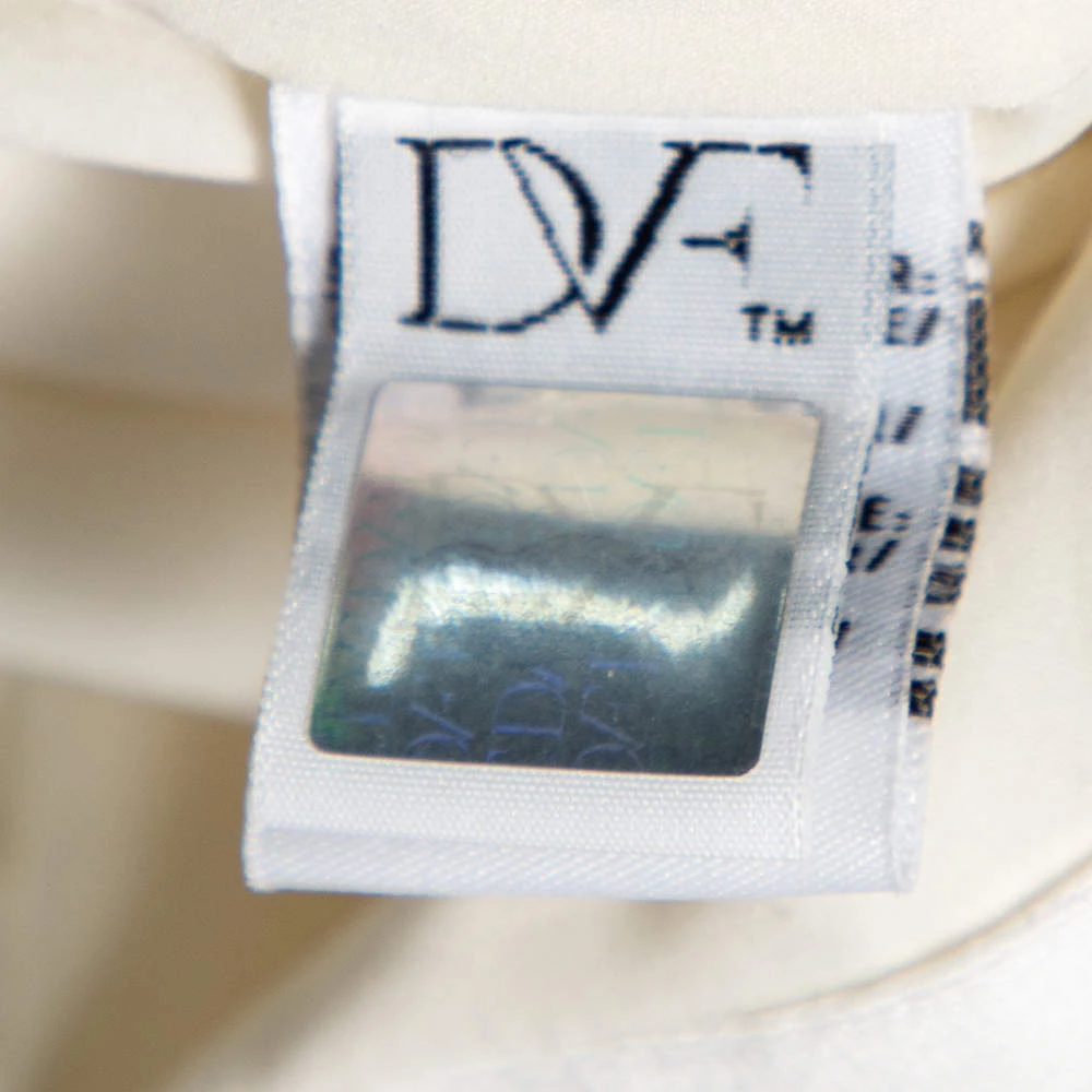 Diane Von Furstenberg White Crepe Preston Wide Leg Pants M For Women 6 Diane Von Furstenberg White Crepe Preston Wide Leg Pants M For Women - Image 6