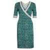 Diane Von Furstenberg Turquoise Print Silk Wrap Dress S For Women