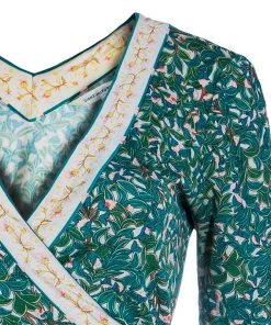 Diane Von Furstenberg Turquoise Print Silk Wrap Dress S For Women -Diane Von Furstenberg shop luxury women diane von furstenberg used clothes p50772 004