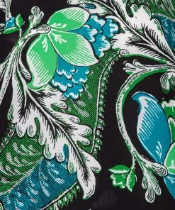 Diane Von Furstenberg Green & Black Floral Printed Georgette Silvie Blouse S For Women -Diane Von Furstenberg shop luxury women diane von furstenberg used clothes p508279 007