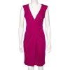 Diane Von Furstenberg Fuchsia Wool Whitley Pleated Detailed Short Dress M For Women