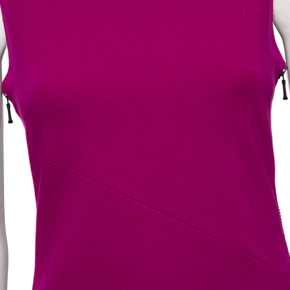 Diane Von Furstenberg Fuchsia Knit Leigh Dress M For Women 4 Diane Von Furstenberg Fuchsia Knit Leigh Dress M For Women - Image 4