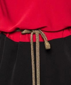 Diane Von Furstenberg Red-Black Silk Draped Crista Dress S For Women -Diane Von Furstenberg shop luxury women diane von furstenberg used clothes p514975 005