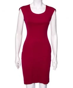 Diane Von Furstenberg Berry Pink Jersey Manette Sheath Dress S For Women