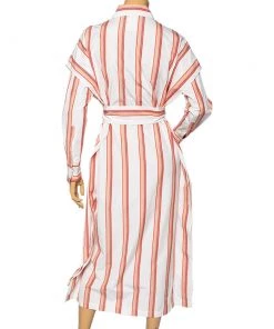Diane Von Furstenberg White Striped Cotton Belted Oversized Shirt Dress XS For Women 9 Diane Von Furstenberg White Striped Cotton Belted Oversized Shirt Dress XS For Women -Diane Von Furstenberg shop luxury women diane von furstenberg used clothes p525196 002