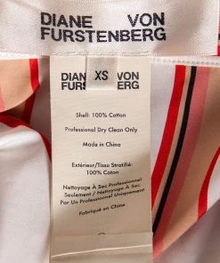 Diane Von Furstenberg White Striped Cotton Belted Oversized Shirt Dress XS For Women 11 Diane Von Furstenberg White Striped Cotton Belted Oversized Shirt Dress XS For Women -Diane Von Furstenberg shop luxury women diane von furstenberg used clothes p525196 006