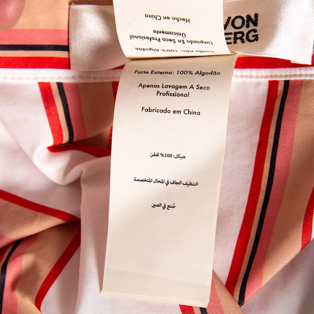 Diane Von Furstenberg White Striped Cotton Belted Oversized Shirt Dress XS For Women 6 Diane Von Furstenberg White Striped Cotton Belted Oversized Shirt Dress XS For Women - Image 6