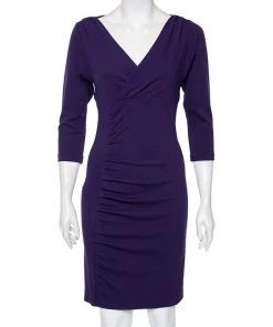 Diane Von Furstenberg Purple Knit Basuto Short Dress S For Women