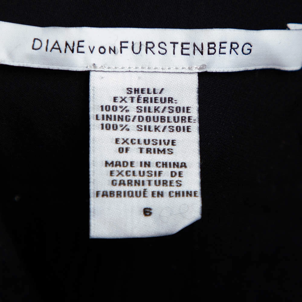 Diane Von Furstenberg Black Sequin Embellished Silk Pauletta Dress M For Women 5 Diane Von Furstenberg Black Sequin Embellished Silk Pauletta Dress M For Women - Image 5