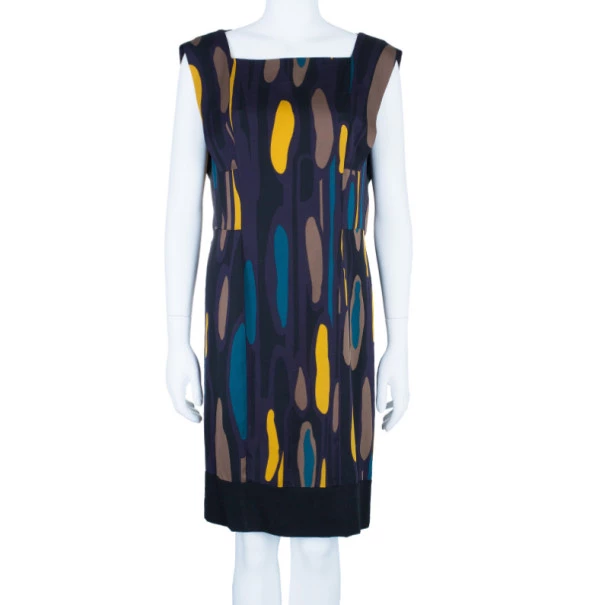 Diane Von Furstenberg Samuella Printed Shift Dress L For Women 2 Diane Von Furstenberg Samuella Printed Shift Dress L For Women - Image 2