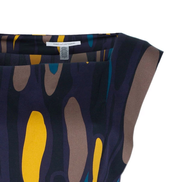 Diane Von Furstenberg Samuella Printed Shift Dress L For Women 4 Diane Von Furstenberg Samuella Printed Shift Dress L For Women - Image 4