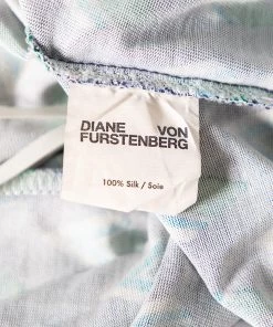 Diane Von Furstenberg Navy Blue Diamond Patterned Silk Knit Wrap Dress S For Women -Diane Von Furstenberg shop luxury women diane von furstenberg used clothes p541063 002