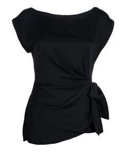 Diane Von Furstenberg Black Belted Top S For Women
