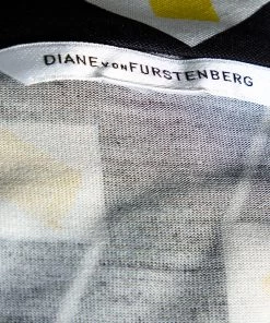 Diane Von Furstenberg Black Geometric Printed Silk Gathered Detail Dress S For Women -Diane Von Furstenberg shop luxury women diane von furstenberg used clothes p551319 001