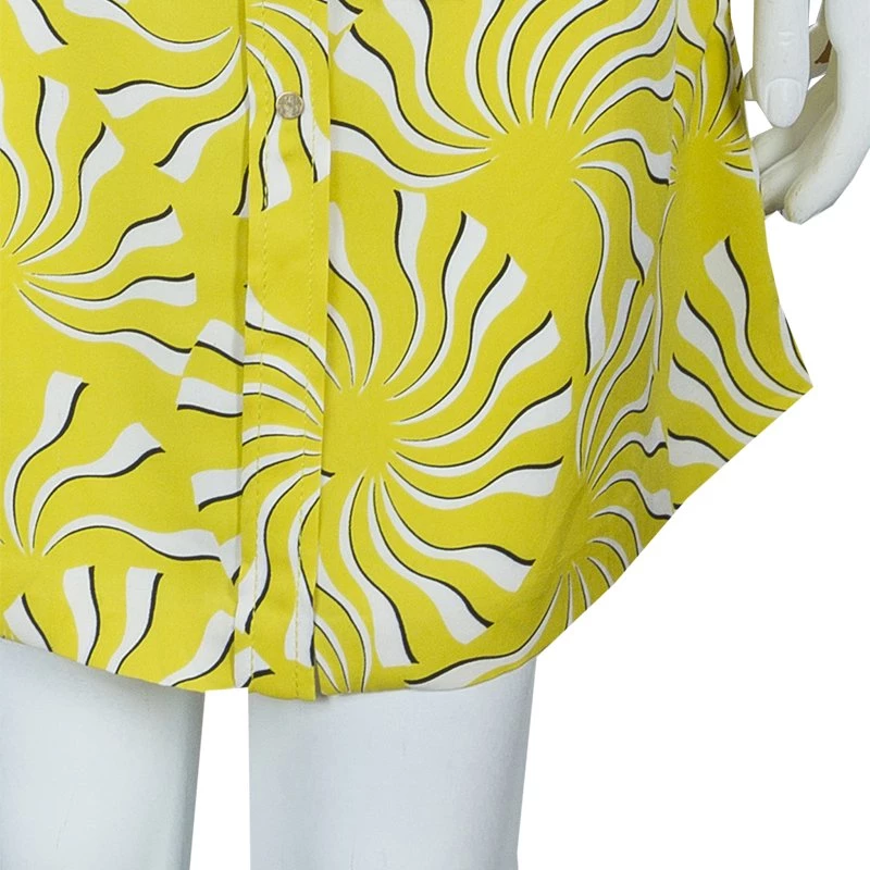 Diane Von Furstenberg Yellow Print Tassel Tie-up Tunic Dress M For Women 6 Diane Von Furstenberg Yellow Print Tassel Tie-up Tunic Dress M For Women - Image 6