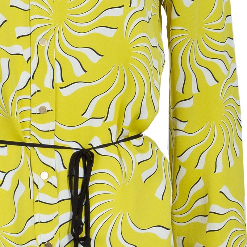 Diane Von Furstenberg Yellow Print Tassel Tie-up Tunic Dress M For Women 7 Diane Von Furstenberg Yellow Print Tassel Tie-up Tunic Dress M For Women - Image 7