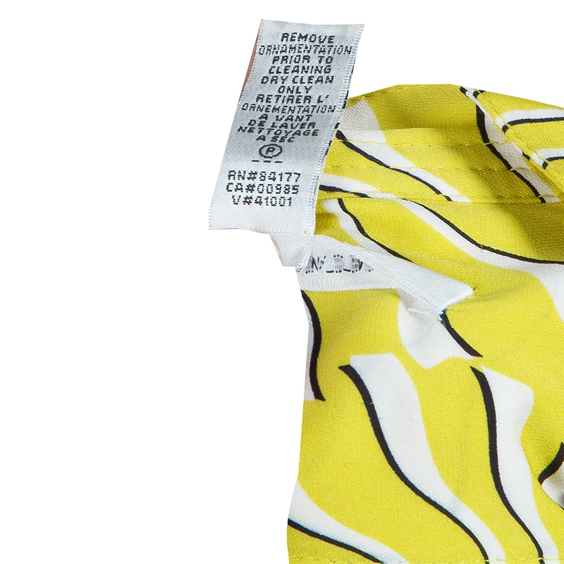 Diane Von Furstenberg Yellow Print Tassel Tie-up Tunic Dress M For Women 11 Diane Von Furstenberg Yellow Print Tassel Tie-up Tunic Dress M For Women - Image 11