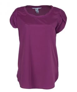 Diane Von Furstenberg Clemence Pleated Sleeve Fuchsia Top M For Women