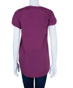 Diane Von Furstenberg Clemence Pleated Sleeve Fuchsia Top M For Women -Diane Von Furstenberg shop luxury women diane von furstenberg used clothes p5546 003