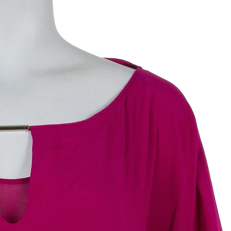 Diane Von Furstenberg Fuschia Beonica Dress L For Women 4 Diane Von Furstenberg Fuschia Beonica Dress L For Women - Image 4