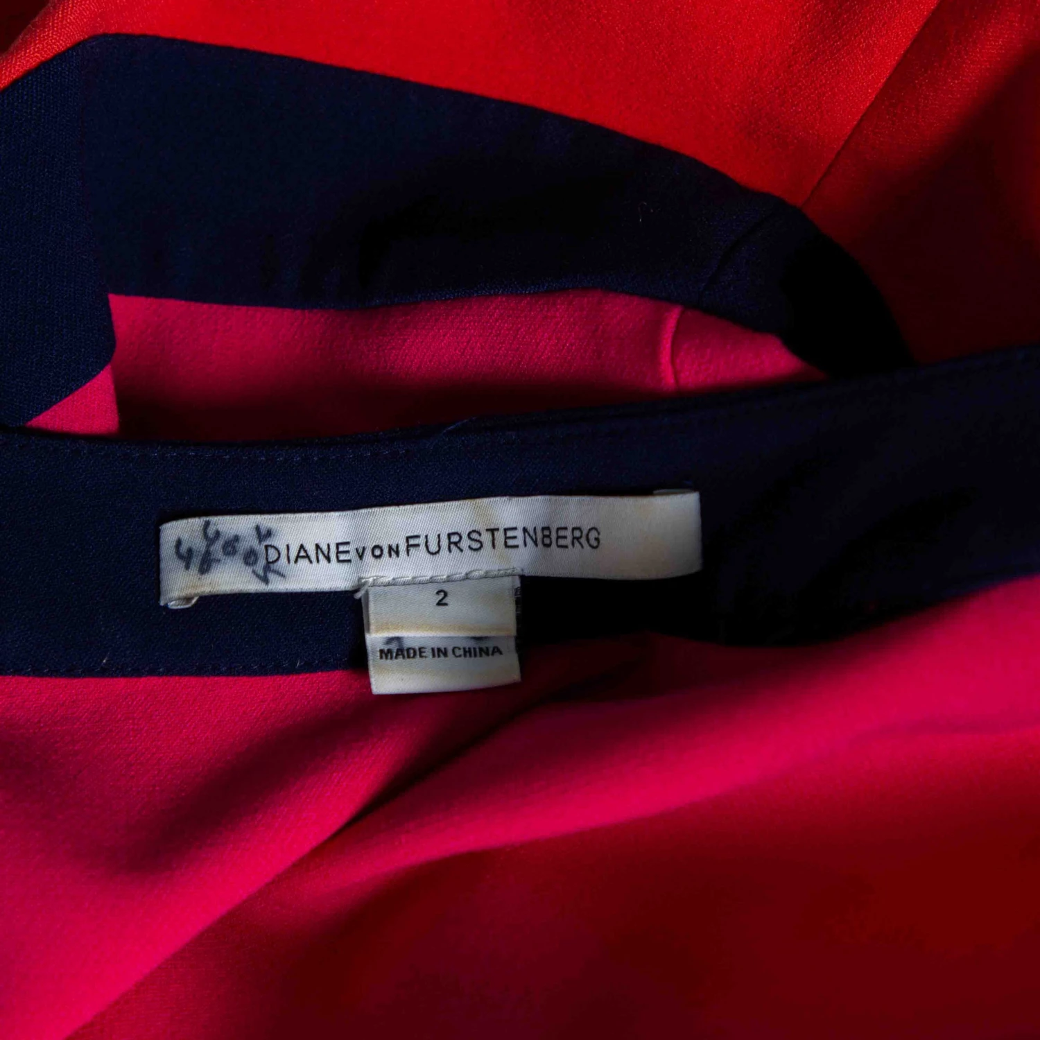 Diane Von Furstenberg Orange & Pink Knitted Gracie Wrap Dress S For Women 5 Diane Von Furstenberg Orange & Pink Knitted Gracie Wrap Dress S For Women - Image 5