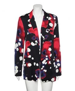 Diane Von Furstenberg Multicolored Printed Silk Vint Stretch Blazer XL For Women